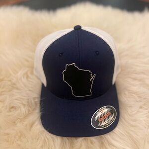 Port Authority Wisconsin Navy and White Hat